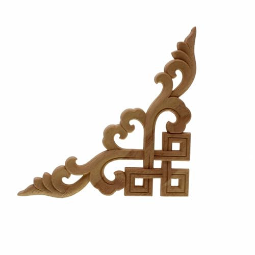 Geschnitzt Vintage Blumenmuster Holz Geschnitzt Unbemalt Holz Eiche Geschnitzt Rund Onlay Applikation Plaketten Möbel Home Decor Rahmen 20 * 20Cm