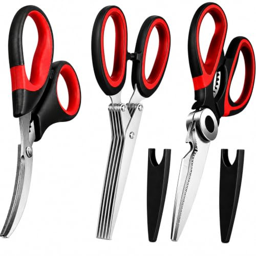 IMKRC Kitchen Shears, Set of 3 Scissors | Multipurpose Kitchen Shears, Dishwasher Safe Stainless Steel for Cutting Poultry, Herbs & Vegetables