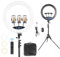 JCOTTON 19 inch Ring Light with Tripod Stand & Phone Holder, Selfie Ring Light Dimmable Led Ring Light with Remote for Camera, Video, Makeup, Selfie Photography Compatible with Smartphone (19P)