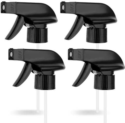 Ouligay 4 Stück Universal Sprühkopf für Flaschen Sprühkopf Schwarz mit Schaumgitter Oder Strahl Spray Nozzle for Bottle Ersatzsprühkopf für Standard Sprühflaschen