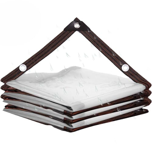SDFGHJKB Bâche Transparente Extérieur 4x7m, Bâche Plastique Imperméable, Bâche Transparente pour Pergola, Bâche Plastique Transparente pour Serre, avec Œillets e Corde