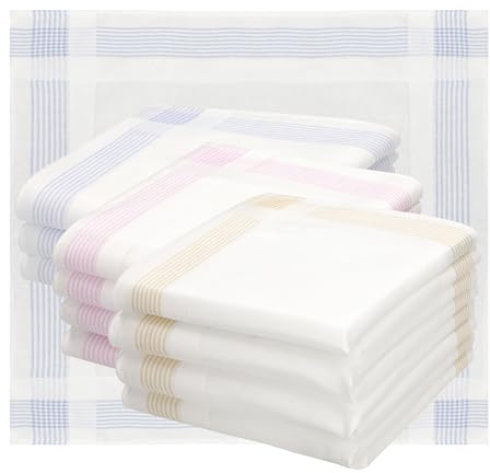 Betz 12 Stück Damen Stoff Taschentücher Set Emma Größe ca. 28x28 cm 100% Baumwolle