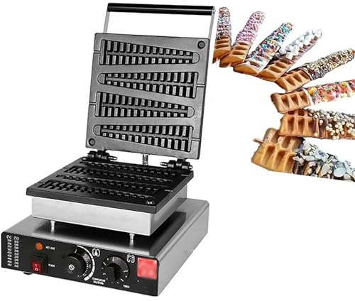 Gofrera comercial de pino, gofrera eléctrica de acero inoxidable de 1750 W, con revestimiento antiadherente, temporización de 1 a 5 minutos, control de temperatura de 50 a 300 ℃, para snack bar, hogar