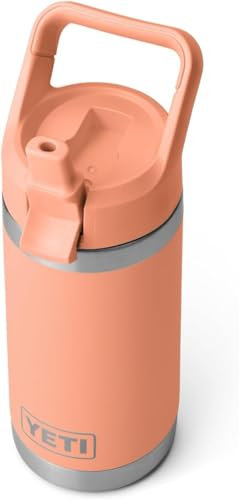 YETI Rambler Jr Kids Bottle, Vacuum Insulated Stainless Steel Bottle with Straw Cap, Lowcountry Peach, 12 oz (354 ml)