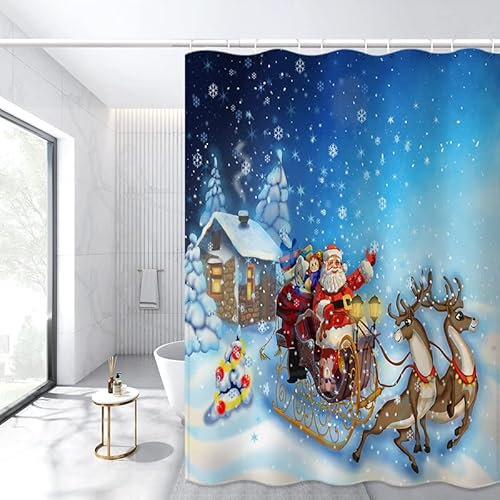 Duschvorhang Braun Blau Duschvorhang Stoff Polyester Shower Curtains Anti Schimmel Badevorhang Waschbar Duschvorhang Wasserdicht Duschvorhänge mit 12 Duschvorhangringen 180x220cm