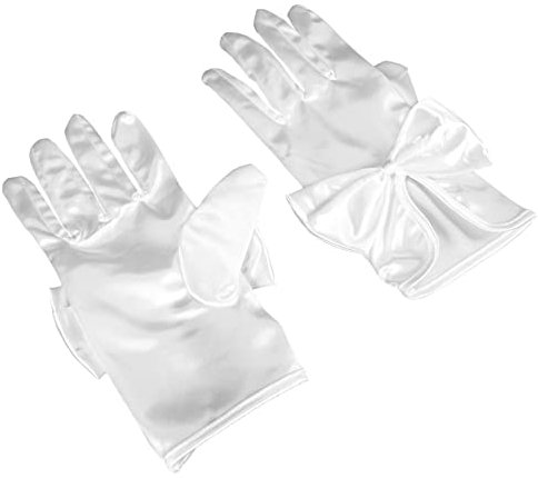 LIFKOME 1paar Hochzeits-brauthandschuhe Aus Satin Mit Schleife Kurze Elegante Handgelenk-handschuhe Für Braut Tanz Und Besondere Anlässe Cremeweiß Stilvoll Und Bequem