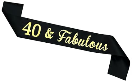 JEKUGOT 40th Birthday Sash Black 60th Birthday Decorations for Women Birthday Sash for Women 60th Sash for Birthday Party–Elegant Party Decoration Sash