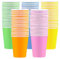 LEKEFETO Lot de 100 Gobelets en Carton 250ml - 5 Couleurs Vives - gobelets multicolores 250ml pour Fêtes, Mariages, Cafés - Écologique et Résistant
