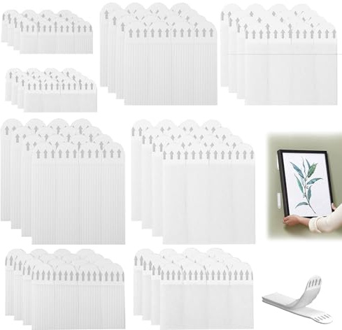 Tiras Adhesivas para Colgar Cuadros, 48 Pares (96 Tiras) Autoadhesivas Tiras Para Colgar Cuadros sin Agujeros, Cuelga Cuadro sin Clavos, Colgadores para Cuadros Marcos de Fotos y Adornos Navideños