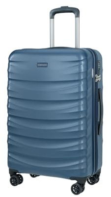 PUCCINI Polycarbonat Koffer Valencia Hartschalenkoffer Trolley Leicht Reisekoffer mit Zwillingsrollen M-L-XL (Dunkelblau, L)
