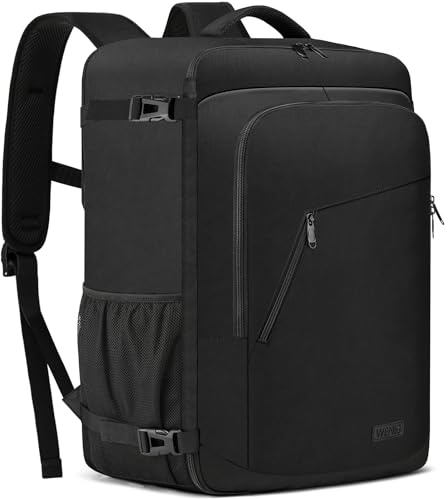 WENIG Zaino 55x35x25 Bagaglio a Mano 55x35x25 per ITA Airways Zaino da Viaggio Aereo 48L Borsa da Cabina per Voli con Caricatore USB Zaini Casual per Air France, Air Europa, Nero