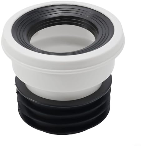Adattatore di collegamento per WC, ugello per tubo in PVC, design dritto ed eccentrico, 0 cm, 2 cm, 5 cm, 10 cm, offset, con guarnizione in gomma, per impianti idraulici di scarico del bagno di casa
