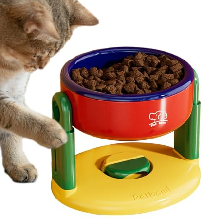 Gamelle surélevée pour chat - Ventouse réglable en hauteur - Gamelles surélevées pour nourriture et eau - Bol antidérapant pour l'eau - Intérieur et extérieur - Pour animaux domestiques, chiots