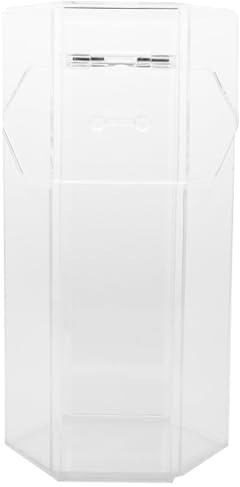 Homoyoyo Transparent Hexagonal Acrylic Cosmetic Brush Storage Bucket with Dustproof Flip Cover Lightweight Makeup Tool Organizer for Desktop and Travel Compact Holder for Brushes and