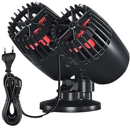 Pompa Di Movimento AcquarioS,20000L/H 25W 220V Pompa Di Flusso Per Acquario,Wave Maker Per Acquario,Wave Maker Pompa Circolazione Onda Per Acquari D'acqua Aolce E aSlata,Rotazione A 360°(Nero)