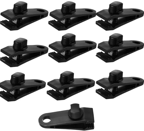 10 Pack Tarp Tensioner Clips, Universal Heavy-Duty Tarpaulin Holders for Camping, Awnings & Banner Tents