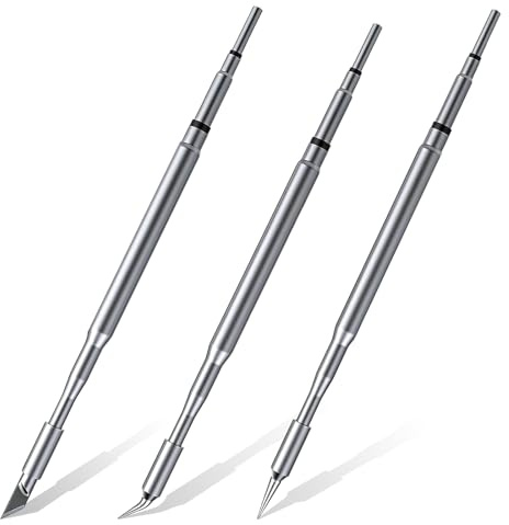 3 Stück C210 Lötspitzen Set, C210-K/I/IS Ersatzspitzen für T1 Max | C210-K/I/IS Lötkolben Spitze, Schnellaufheizung, Integrierte Lötkolbenspitzen für Elektronik Reparatur, Präzisions Lötspitze