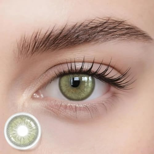 Freshlens Grüne Kontaktlinsen ohne Stärke – Natürliche Jahreslinsen mit Irisrand & Farbverlauf – Realistischer Green Eyes Effekt – 14.5 mm – Forest Fantasy