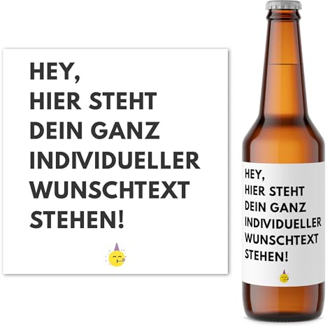 Flaschenaufkleber Geburtstag Bieretiketten personalisiert Flaschenetiketten selbst gestalten Geburtstagsgeschenk Bier Geschenk Bierflaschenetiketten 2 Stk. | 9x9 cm