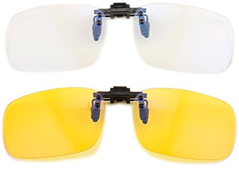 Gudzws Clip on Anti Blue Light Filter Glasses UV Blocking Anti Eye Strain Unisex