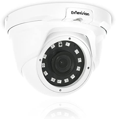Evtevision 5MP Telecamera cablata di sorveglianza AHD/TVI/CVI/CVBS per esterni, 20 metri Visione Notturna, Impermeabile IP66, Funziona con DVR, Senza Alimentatore