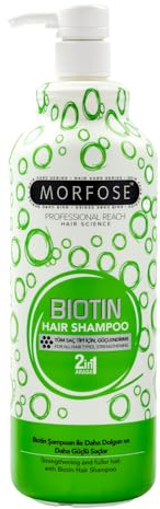 Morfose 2in1 Biotin Haarshampoo 1000 ml – Für trockenes, sprödes & geschädigtes Haar – Haarwachstum, Fülle, Feuchtigkeit, Schutz vor Haarbruch