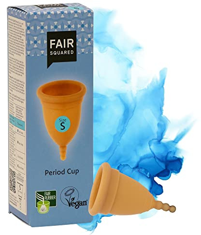 FAIR SQUARED Size S Period Cup Menstruationstasse Menstruationsbecher - Naturreine Menstruationstasse aus Naturkautschuk aus fairem Handel - vegan und Zero Waste
