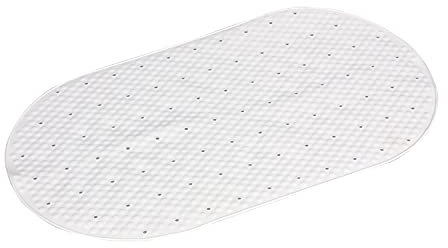 Gedy G-Solid Tappeto Antiscivolo Vasca con Ventose, Misure: 39x69, Tappetino Bagno in Resina, Finitura Bianca, Design R&S, 100% Made in Italy, Tappeto Lavabile in Lavatrice, 2 Anni Garanzia