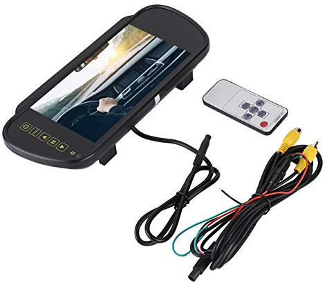 7-Zoll-Auto-Rückspiegel, LCD-Farbbildschirm HD 800 x 480 Auto-MP5- Auto-Dimm- Rückfahrkamera mit Halterung