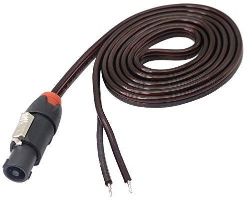 XMSJSIY Speakon haut-parleur câble fil nu, Speakon à haut-parleur fil audio amplificateur câble de connexion pour DJ/PA avec Twist Lock - 2M/6.56FT
