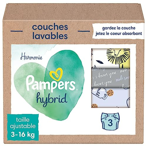 Pampers - Pannolini lavabili Harmony Hybrid per neonati, pannolini lavabili in confezione da 3-1 pezzo