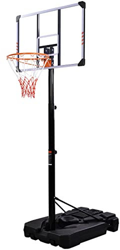 HUMNZR Basketballständer höhenverstellbar 2,2-3,05 M, Basketballanlage mit Ständer, Basketballkorb für Kinder & Erwachsene, Rollbar für Indoor & Outdoor, befüllbar mit Wasser & Sand