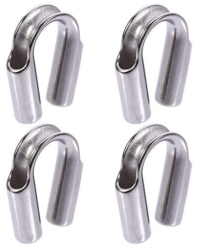 DOITOOL 4pièces Colliers De Serrage Acier Inoxydable Cosses De Gréement Anneaux Forme De Cœur De Poulet De Fixation De Câbles Cosses Pour Câbles Métalliques