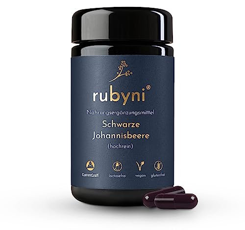 rubyni® Schwarze Johannisbeere (60 Kapseln) • 445mg Johannisbeerenextrakt hochdosiert (davon 48,9mg Anthocyane) • 100% CurrantCraft® • Natürliches Superfood • Vegan & ohne Zusätze