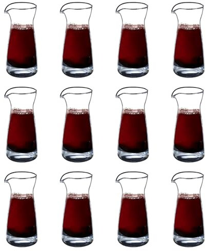 Inevoc Inevoc Weindekanter, 12 Stück, Einzelportion, Mini-Größe, kleine einzelne Weinkaraffen, Weinkaraffe, Dekanter, kleine Karaffe für Wein-Dinnerpartys, Weinproben, transparent