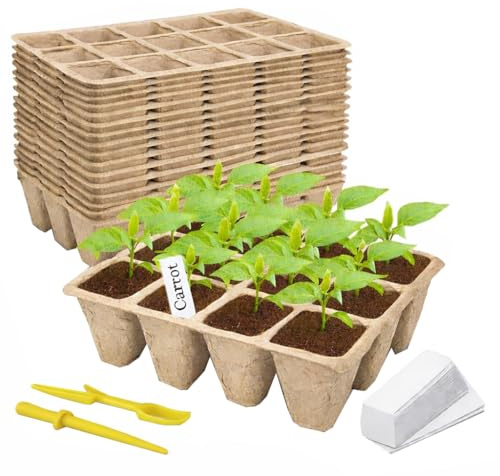 Thuro 240 Seed Starter Seedling Pots,20 Pack Seedling Seed Starter Tray, Biodegradable Plant Trays Seedling Pots for Plants Planter Starter Pots
