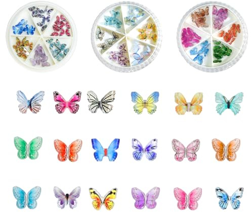 90 Stück Mikro Schmetterling Resin, Schmetterling Miniatur Deko, Puppenhaus Miniatur Schmetterlinge
