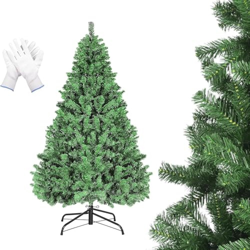 Künstliche Weihnachtsbaum 180 cm (Ø 120 cm), Grüne Weihnachtsbaum Tannenbaum mit 960 Zweige, 6 FT Perfekte Weihnachtsdekoration mit Metall Ständer, Abziehbar Zusammenklappbar und Schwer Entflammbar