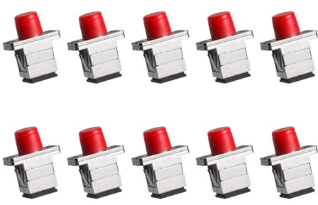 Xunsomten-10PC SC Female to FC Female Fiber Optic Hybrid Flange Adapter Simplex Single Mode Fiber Coupler Adapter (Metal)