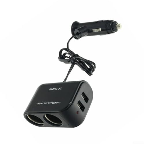12V Dual USB Car Charger Power Socket Adapter, 2 USB Ports Fast Charging Multi Double Twin Socket, Vehicle Adapter For Car Camera for DASH Cam GPS Phone
