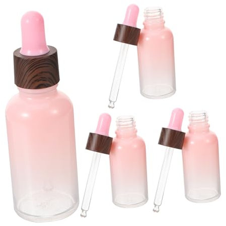 Healeved 4pcs Essential Oil Bottles Dropper Glass Roller Bottles for Travel Refillable for Subs