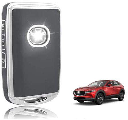 TOOMUME Funda Llave Coche para Mazda 3 2 6 CX-30 CX-60 CX-5 CX-3 MX-30 MX-5 | Silicona Suave, Antigolpes, Anticaídas, Antiarañazos, Carcasa Protectora Llave para CX-80 CX-9 Axela Demio Atenza, 2 Botones