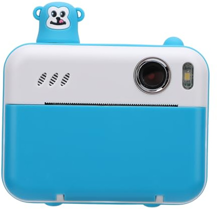 Appareil Photo instantané 1080P 8MP Double Caméra Selfie Lecteur MP3 Coffret éducatif (bleu ciel)