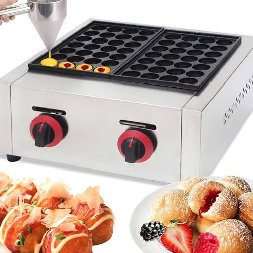 QUSYZD Máquina de Parrilla a Gas GLP con 56 Orificios para Uso Comercial, para Cake Pops, Bolitas de panqueque y Agujeros de Donut.,