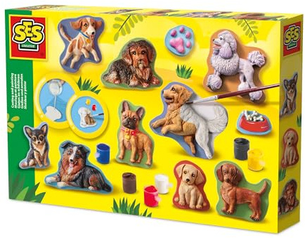 Ses Creative Moulage et Peinture - Chiens | Activité Manuelle | Bricolage | Créativité | pour Les Enfants | à partir de 5 Ans Plusieurs Couleurs