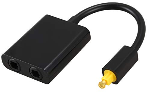 Diheohg Divisor óptico de audio SPDIF de 2 vías Toslink adaptador 1 entrada 2 salidas SPDIF cable óptico divisor hub