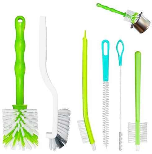 UHETLET Set Goupillon Bouteille Nylon Ecouvillon Bouteille Brosse de Nettoyage Bouteille pour Élimination Taches Récalcitrantes