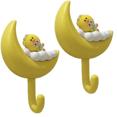 Generico Servitore chiave carino per muro, supporto per tasti di,Cloud Hooks | 2x gancio adesivo estetico NO TRACE NESSUN PUNCHING PER BAGNA CAMERA DA LETTA