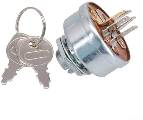 Pizgear Interrupteur d'allumage/démarreur à 5 Broches de Conception innovante, for de Nombreux modèles Lawrence/Rope Interrupteur à clé pour Tondeuse à Gazon