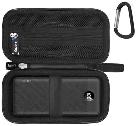 worfty Case for VEGER for FOCHEW for Charmast for VRURC Portable Charger with Built in Cables and Wall Plug 10000mAh Portable Power Bank - Travel Protective Carrying Storage Bag (Black)